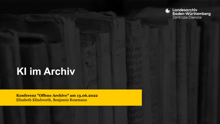 Erste Folie: KI im Archiv