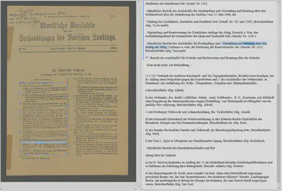 Bildschirmfoto der Detailsansicht unseres Prototypen zur Darstellung von Volltexten mit hOCR.